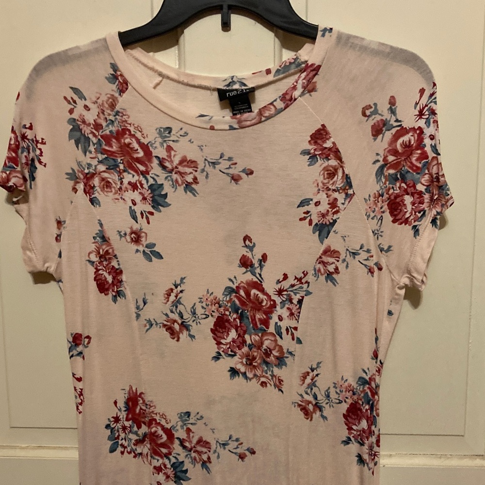 Rue 21 Floral Print Short Sleeve Dress Juniors Large - Picture 2 of 6